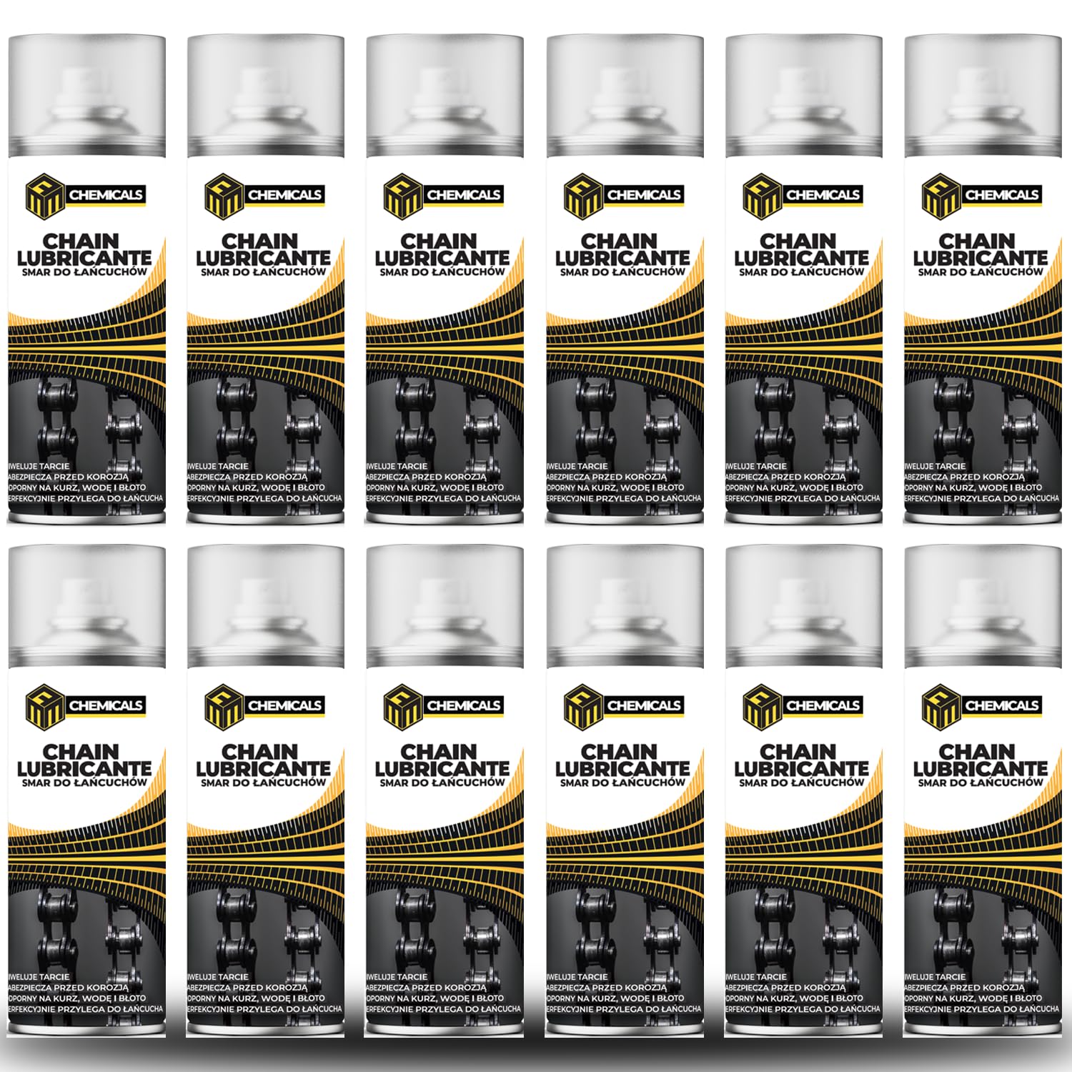 12 x Kettenspray 400 ml, Professionelles Kettenfett Schmiermittel Rostlöser für Fahrrad Motorrad Rennrad MTB Kette, Gegen Wasser, Schmutz und Korrosion