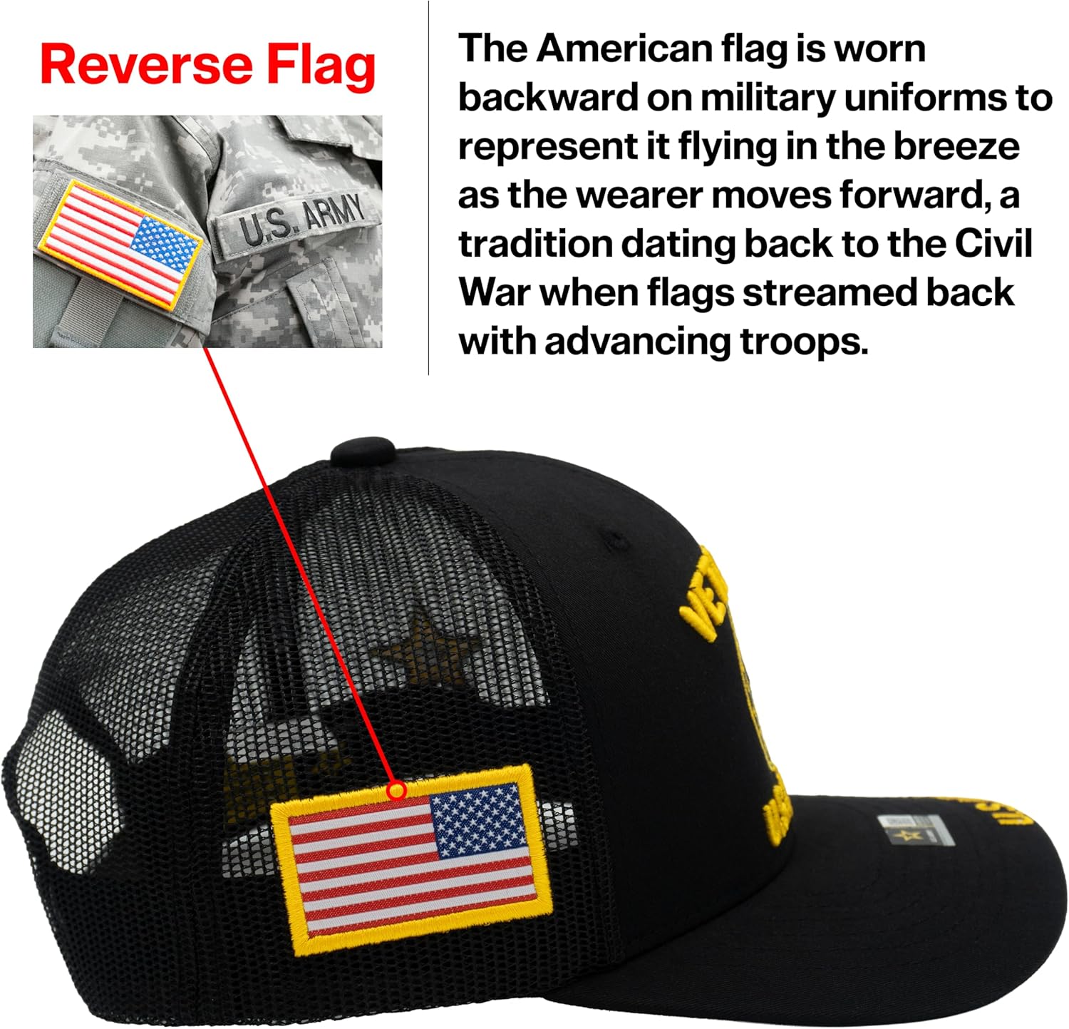 US Army Veteran Hat for Men Official Licensed Military Veterans Embroidered Patch Design Army Seal Adjustable Baseball Cap