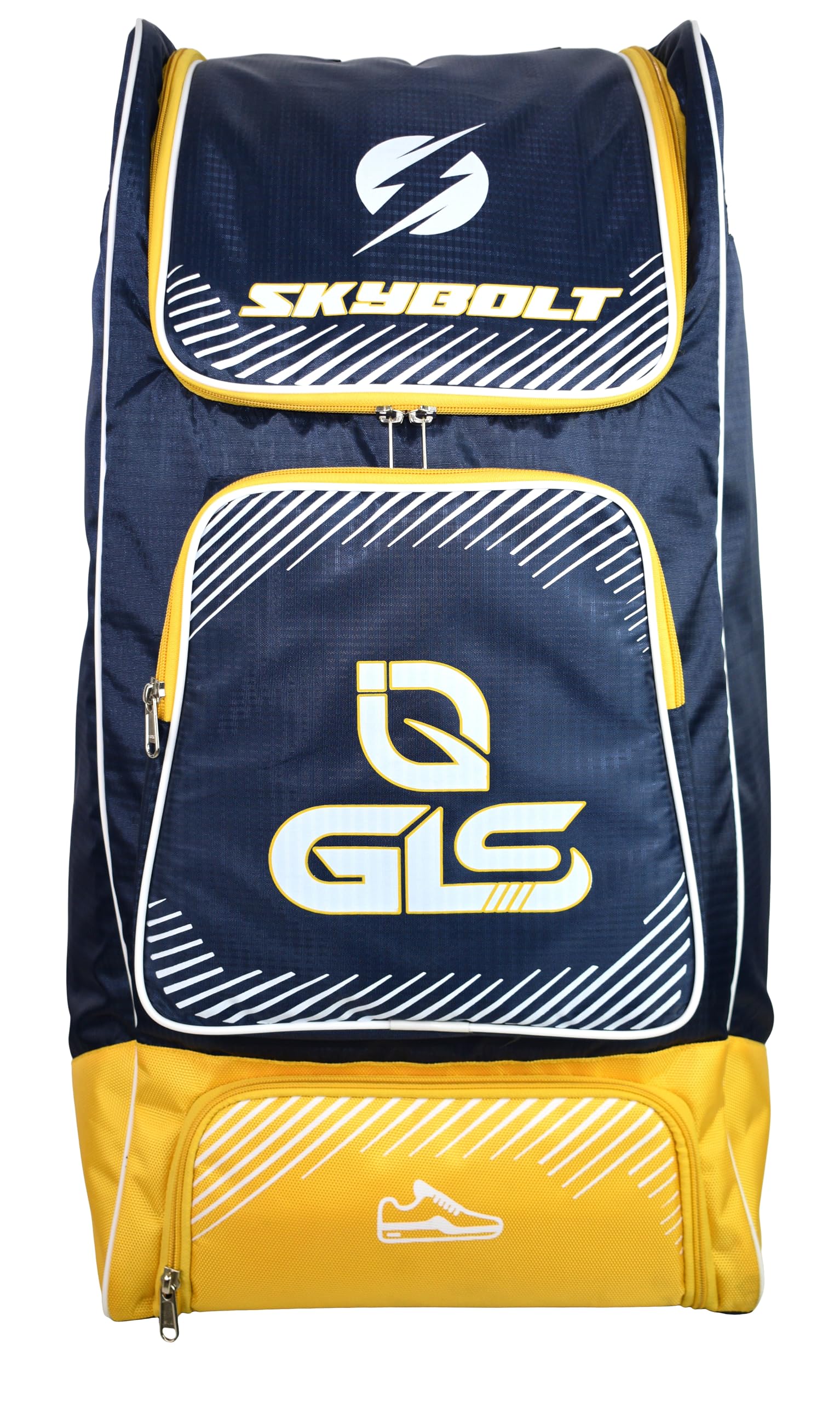 GLS SKYBOLT Duffle Cricket KIT Bag with Two BAT Pocket with Wheels (Yellow)-picture-11