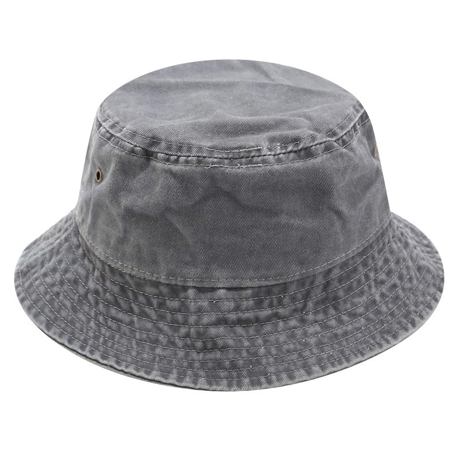 JFAN Sombreros de Pescador Vintage Algodón Sombrero de Cubo de Color Liso Lavado Gorra de Sol de Viaje para Hombre y Mujer