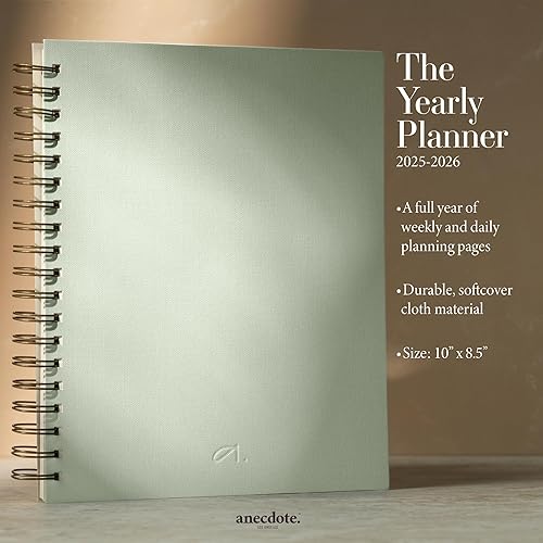 Miniatura 2 de Anecdote - Agenda diaria 2023-2024. Un planificador diario y semanal de latón, encuadernado en espiral con materiales curados y papel resistente a