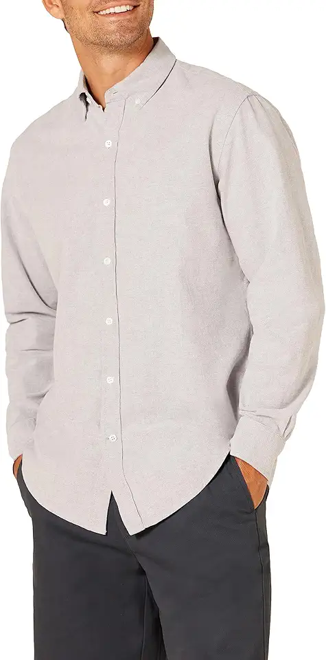 Amazon Essentials Men's Regular-Fit Long Sleeve Oxford Shirt OEKO-TEX STANDARD 100