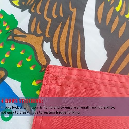 Miniatura 5 de Bandera de México de 4 x 6 para exteriores, doble cara, resistente, 3 capas, banderas nacionales mexicanas, banderas súper duraderas, 4 filas de