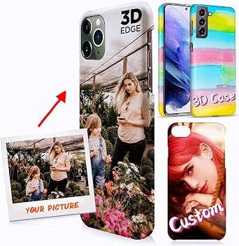 Unique-Custom-Gift Personalized Photo 3D Hard Plastic Phone Case For Huawei P50 P40 Mate 40 30 P Smart Nova Magic Honor 50 60 70 Pro V40 X30 Play, Customize Picture PC Cover Full Printed Edge