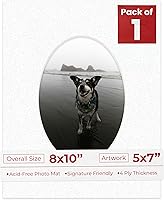 Vista 23 de Tapete de 8 x 10 pulgadas, corte biselado para fotos de 5 x 7 pulgadas, con apertura de tablero de fotos ovalado blanco precortado, sin ácidos, mate
