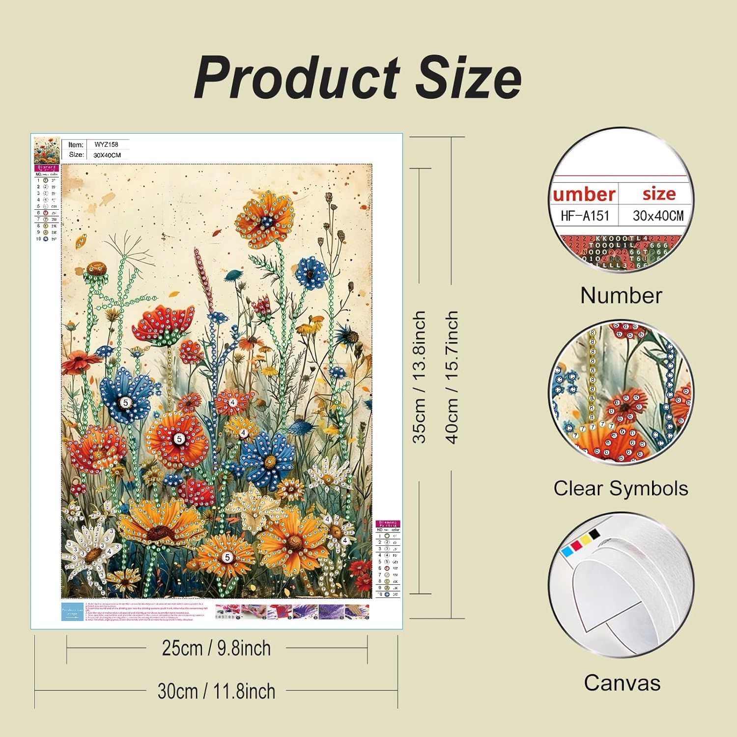 BSNRCH Wild Flowers Pearl Diamond Art Kits for Adults,DIY Special Shaped Diamond Painting Kit for Beginners,5D Diamond Painting Pearl Gem Art for Home Wall Decor 12 X 16 Inch Flowers