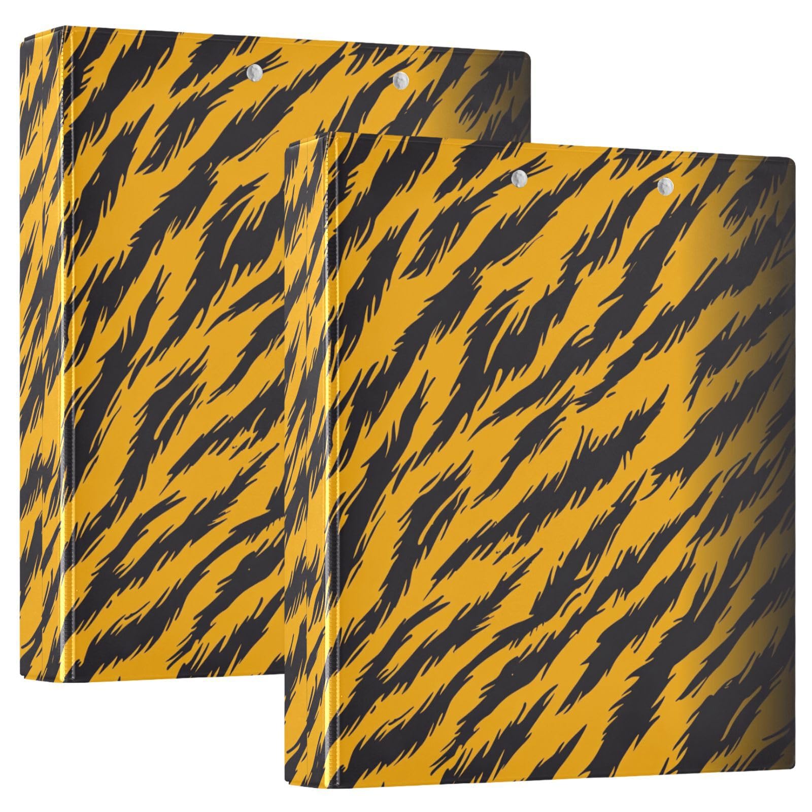 Raccoglitori scuola 1-1/2 pollici pelle animale leopardo giallo nero