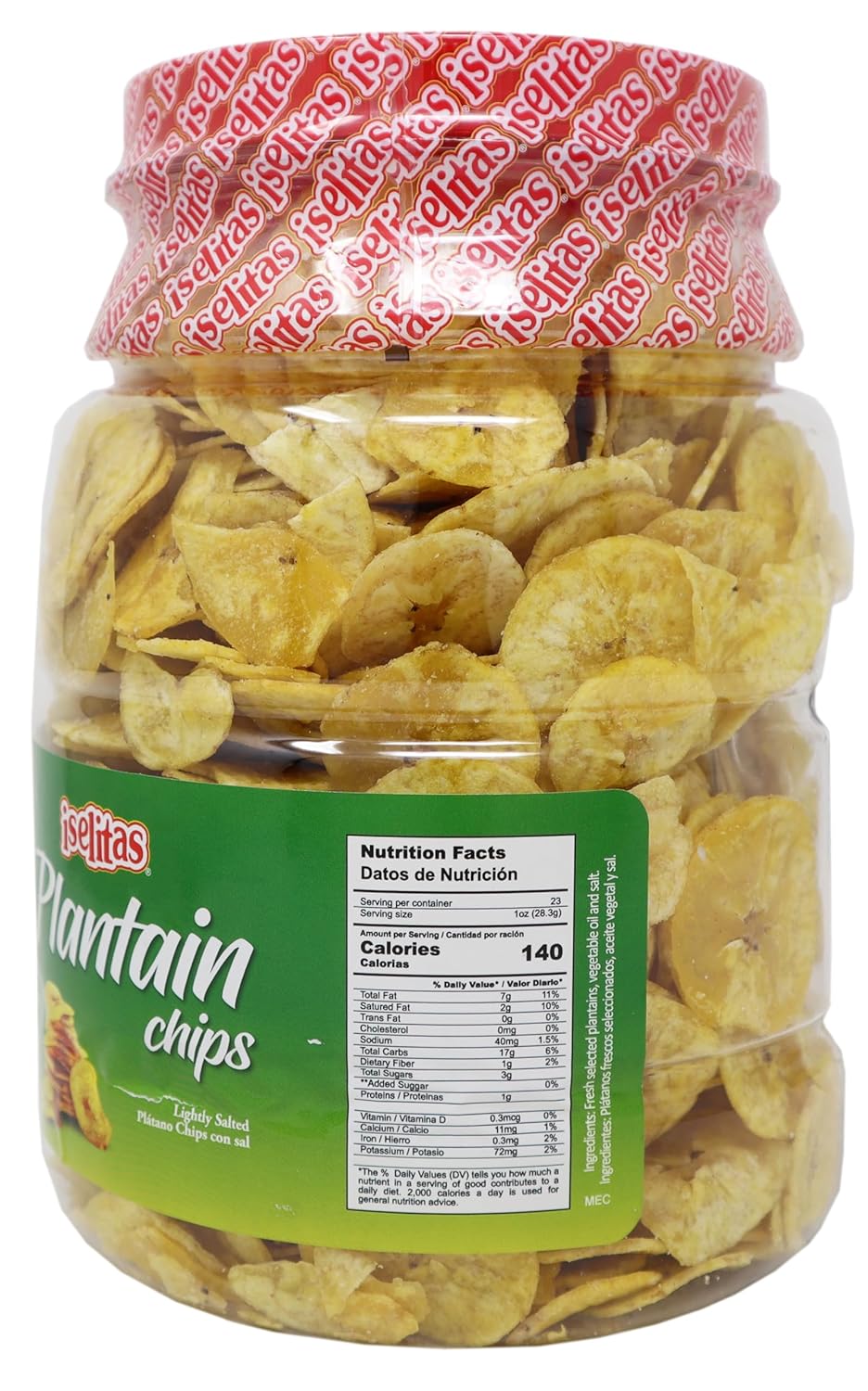 Iselitas Plantain Chips Lightly Salted, Platano Chips con Sal. 22.93 oz