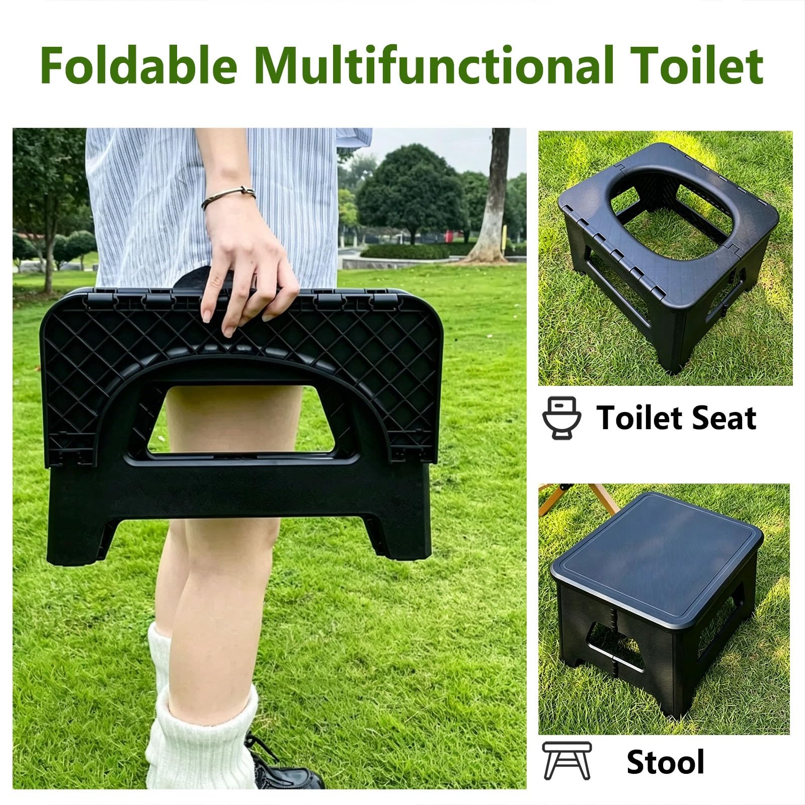WC Portatile Toilette Portatile Pieghevole per Adulti, Vasca Ultraleggera per Uso di Emergenza, comodità da Esterno per Viaggi in Auto Ed Escursioni