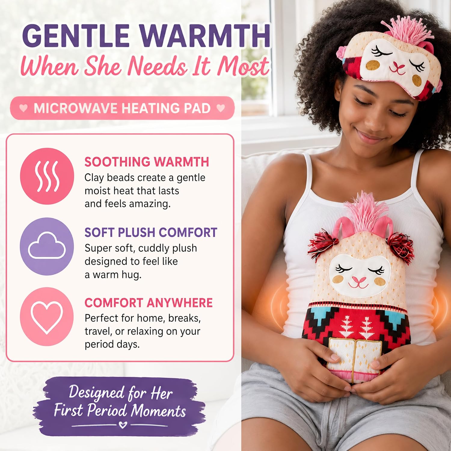 First Period Kit Gift for Girls 9–12 | Period Starter Kit for Tweens & Teens | Pads, Wipes & Confidence Essentials | First Period Gift Box with Discreet Bag (Alpaca) image 5