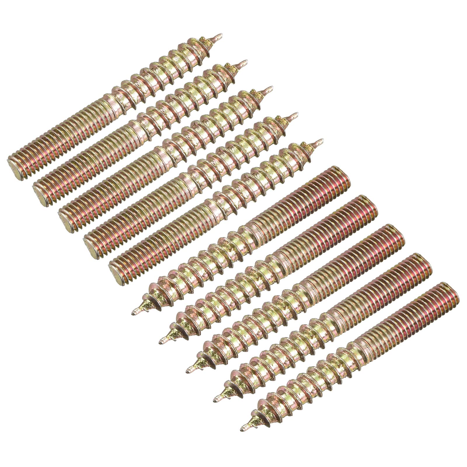 uxcell M5x40mm Hanger Bolts, 24pcs Double Ended Thread Dowel Screws for Wood Furniture Connecting