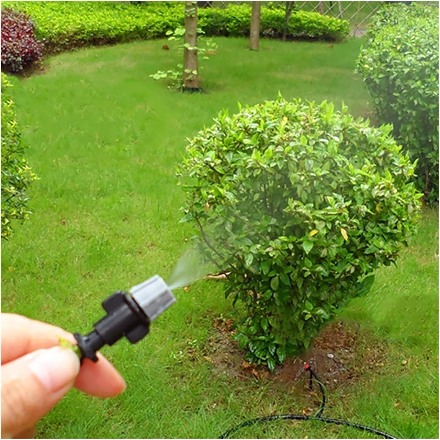 Gardening Watering System Tools Greenhouse Sprayer 6mm Interface Gray Atomizing Nozzle Agricultural Irrigation System Atomizing Nozzle Garden Water Mist 500 (Color : Black)