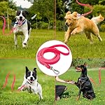 6ft Long Dog Training Leash Waterproof PVC Dog Leashes Great for Large Medium Small Outdoor Dog Training Lead(Rosered