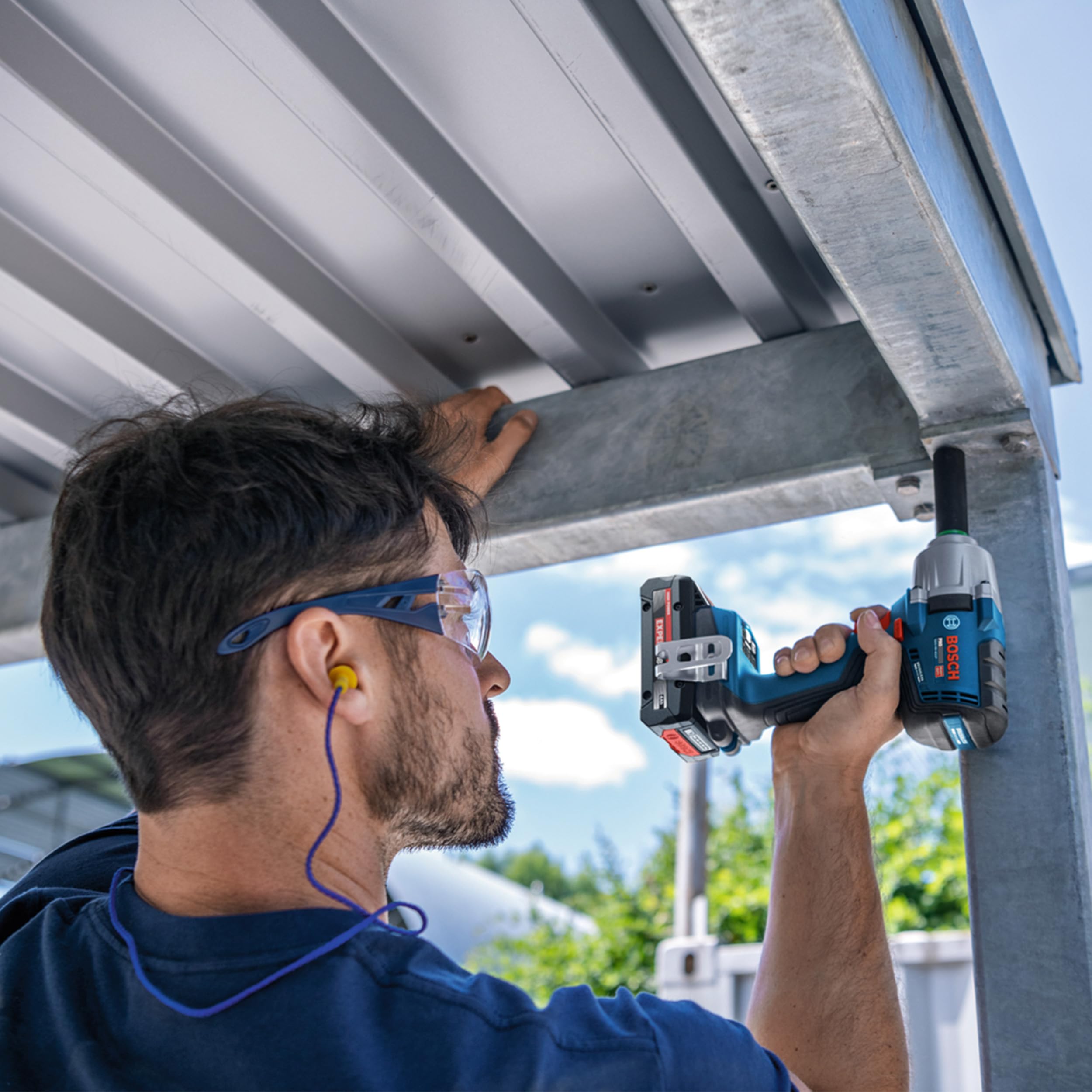 Bosch PRO HEAVY DUTY GDS18V-450P Avvitatore a massa battente 18V (GBA 18 V 5,0Ah, GAL 18V-40, L-BOXX)