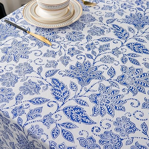 Miniatura 5 de Mantel de vinilo con parte trasera de franela, impermeable, a prueba de aceite, mantel de plástico lavable a prueba de derrames, para interiores y