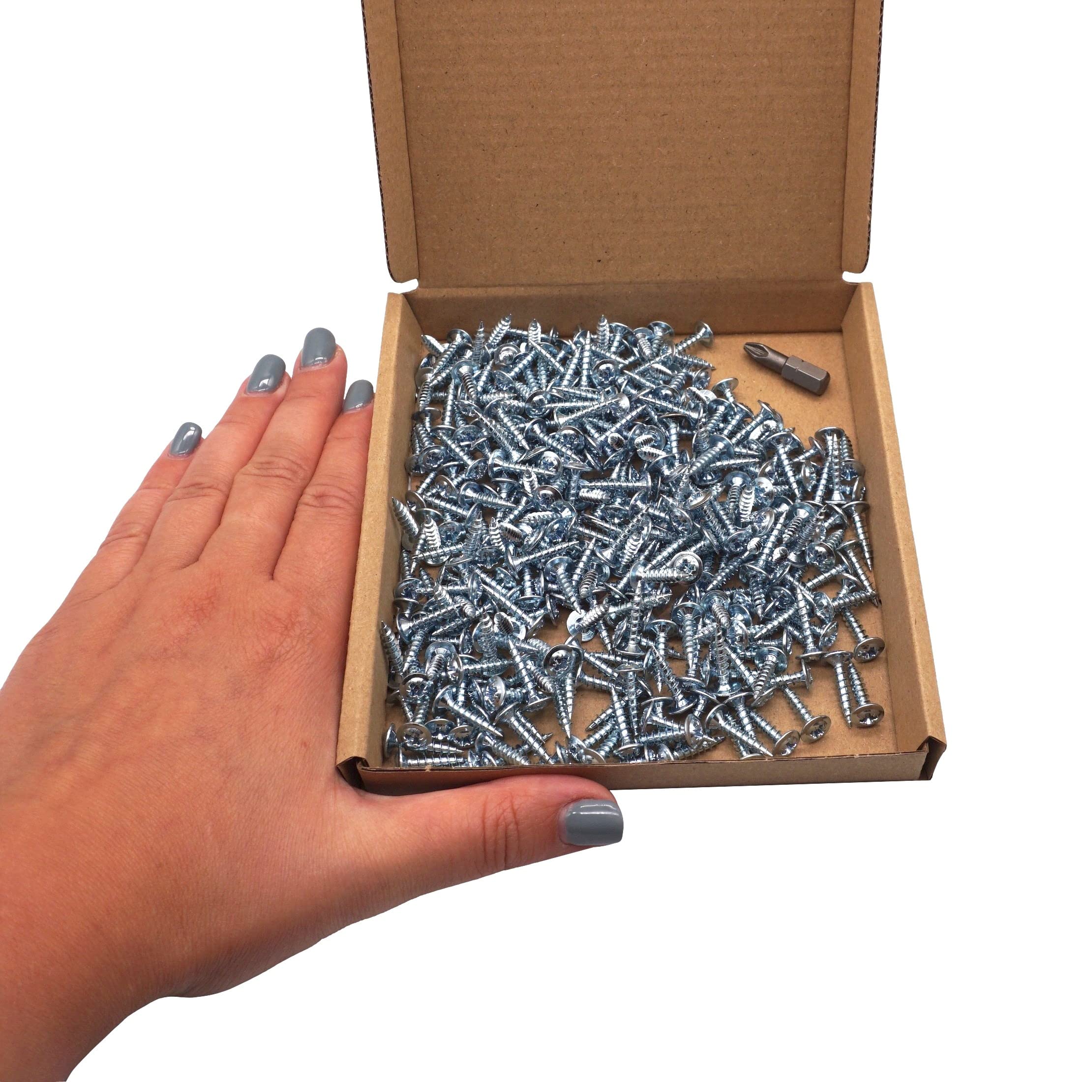SKIR'CO (300 pcs) Zinc Plated Steel 3.5 x 16 mm Silver Wood Screws, Metal Screws, Wafer Head, Pozidriv, Self Tapping - Image 4