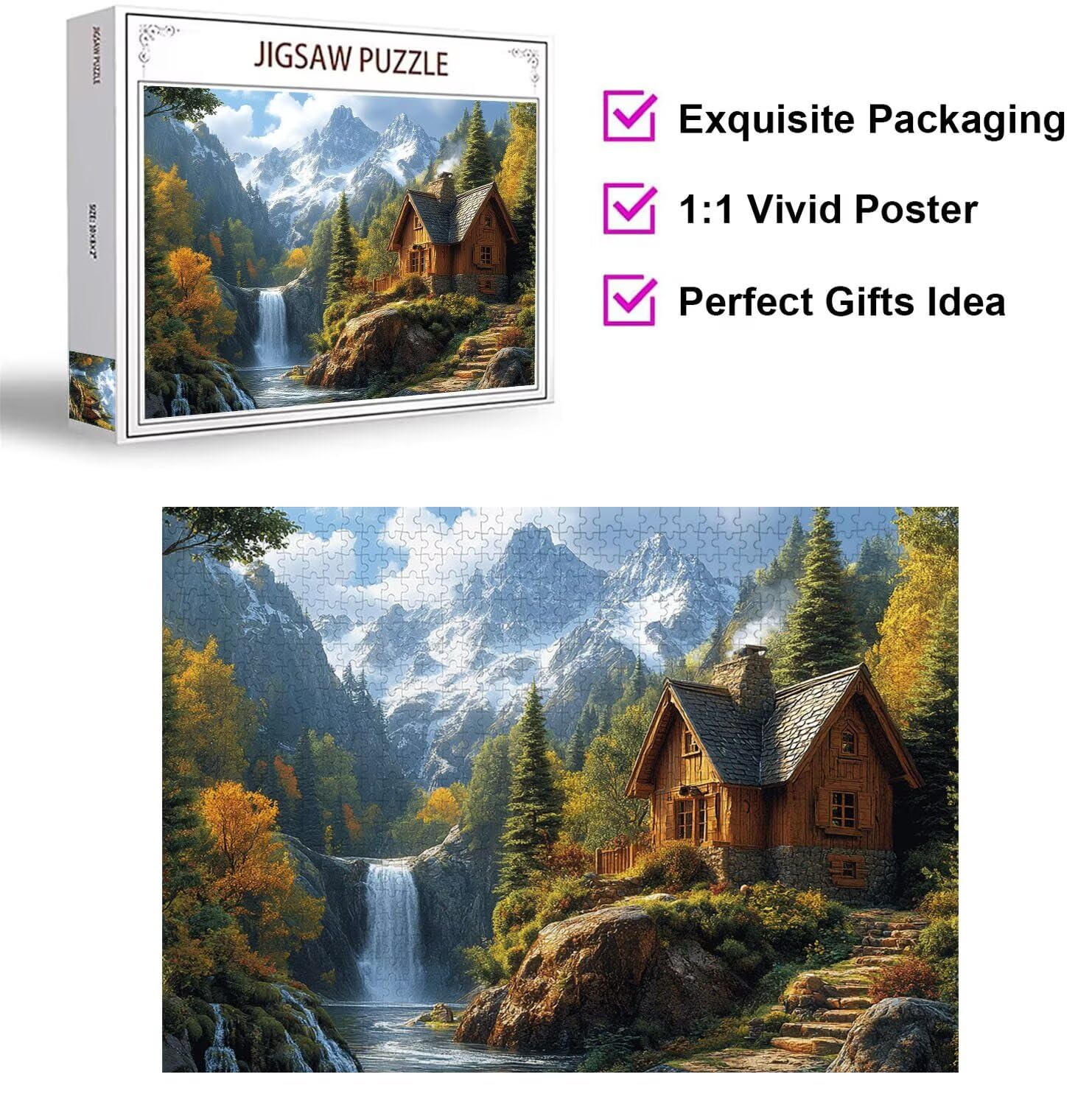 Puzzle 2000 Piezas, Rompecabezas Adultos, Montañas Nevadas, n-861