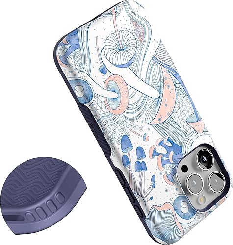 Vista 547 de Casely Funda para iPhone 15 Pro Jardín Secreto Flores mixtas Funda atrevida Compatible con MagSafe y botón de acción Jardín Secreto Floral