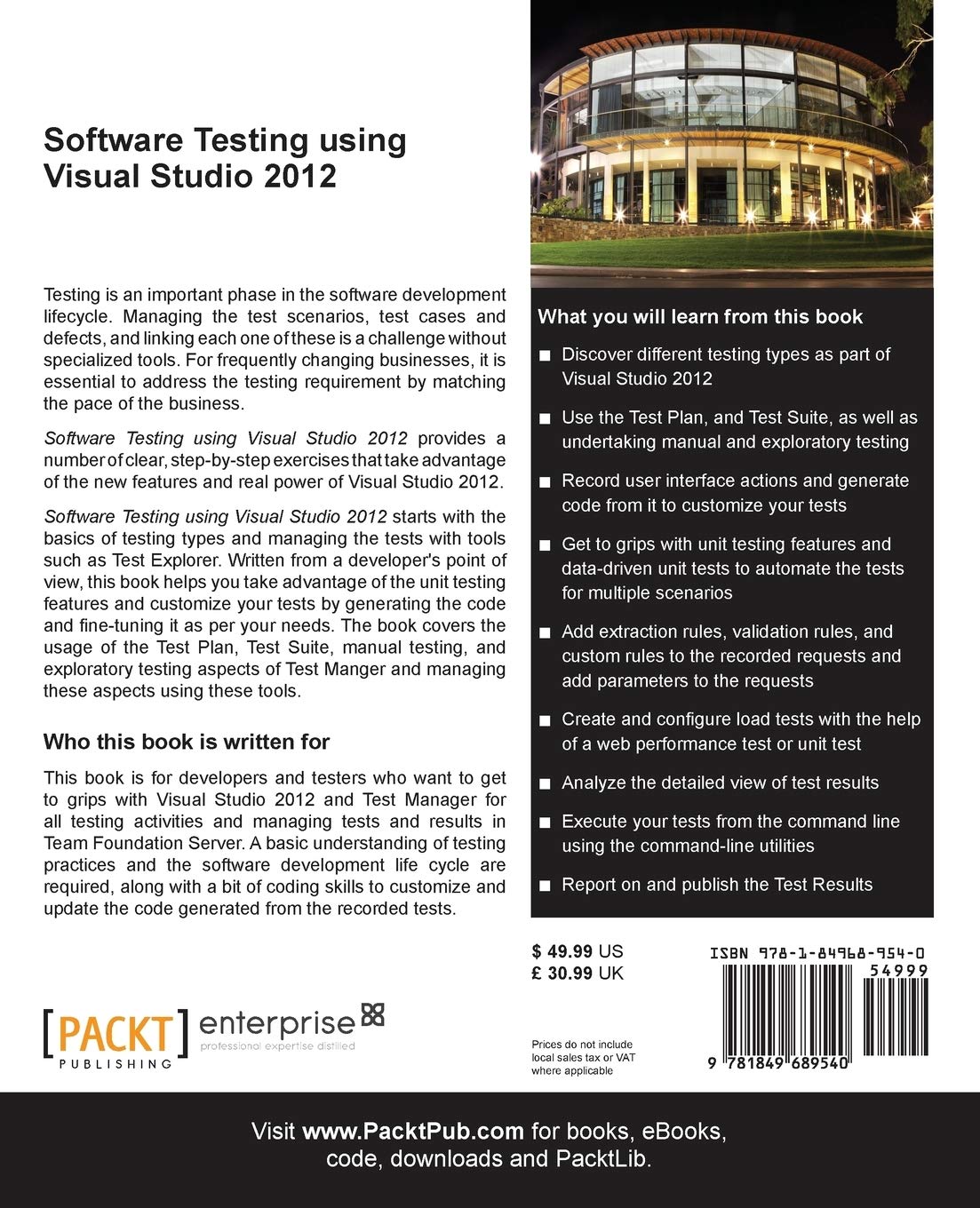 Software Testing using Visual Studio 2012 (English Edition)