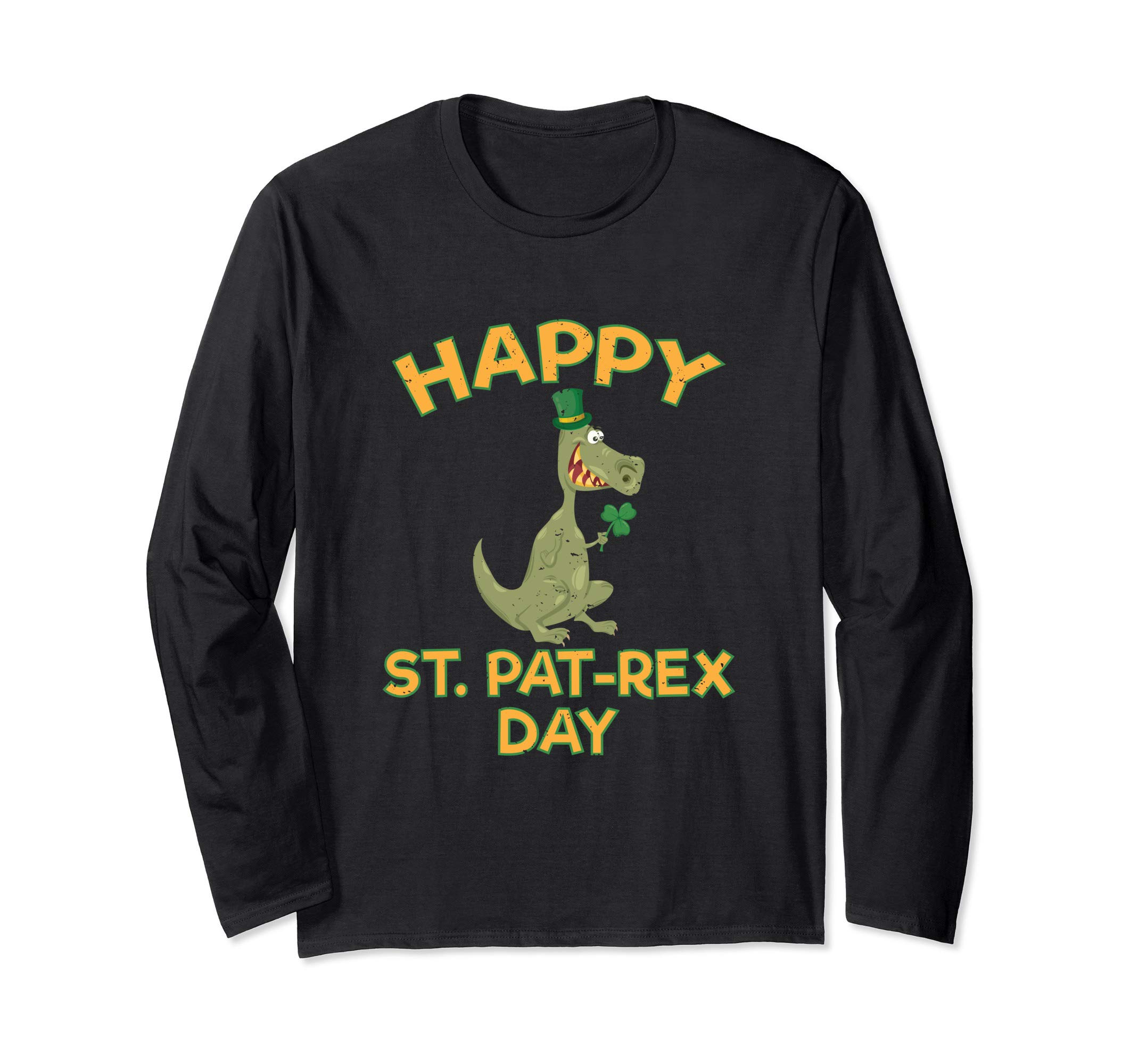 Saint Patrick's Day Funny Dinosaur St. Pat Rex Irish Pun Long Sleeve T-Shirt