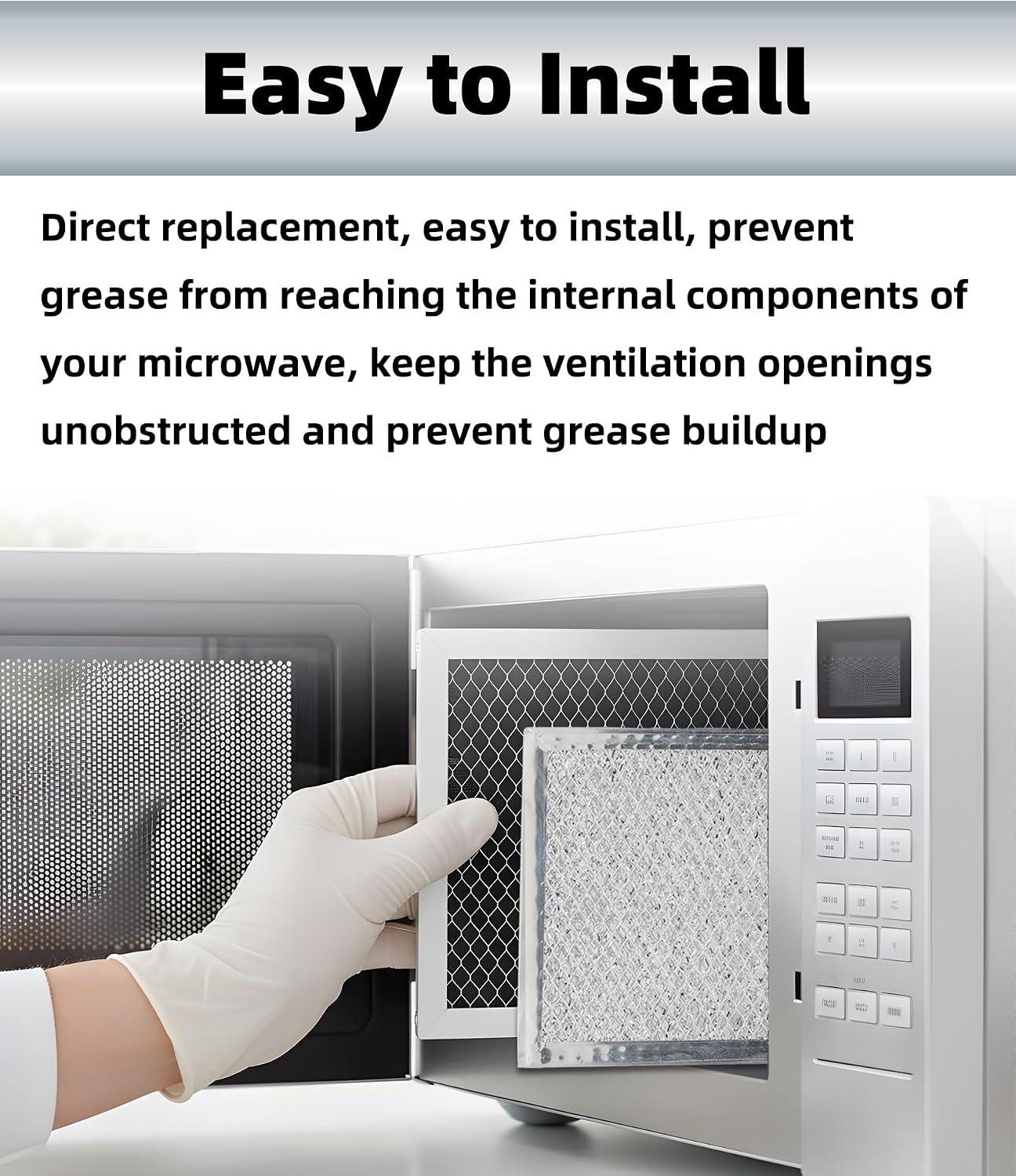 3PCS Microwave Grease & Charcoal Filter Set Compatible with GE Microwave Oven JVM6175SF1SS JVM6175SK1SS JVM6175SK2SS JVM6175SK3SS