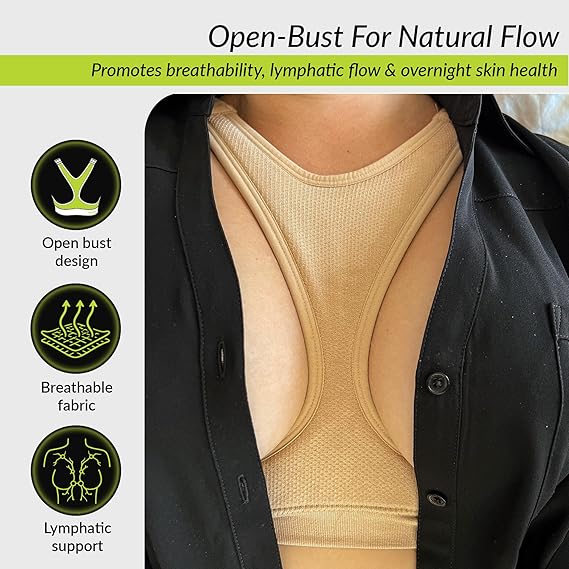 Anti-Wrinkle Sleep Bra for Women Prevent Cleavage Wrinkles & Chest Creases, Night Bra for Side Sleepers