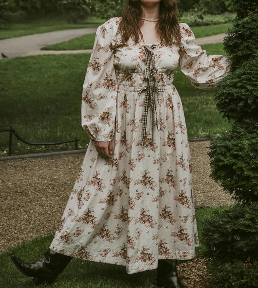 Women 2023 Bohemian Floral Dress Square Neck Ruffle Swing A Line Maxi Dress Long Sleeve Beach Long Dress 2e71bca9 90c3 486f A728 63e922569fb6.50a2266e7586ee13dfdf41bcc647d303