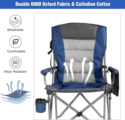 Miniatura 5 de REDCAMP Silla de campamento alta de gran tamaño para adultos, silla de directores plegable portátil de 330 libras, taburete plegable de altura de