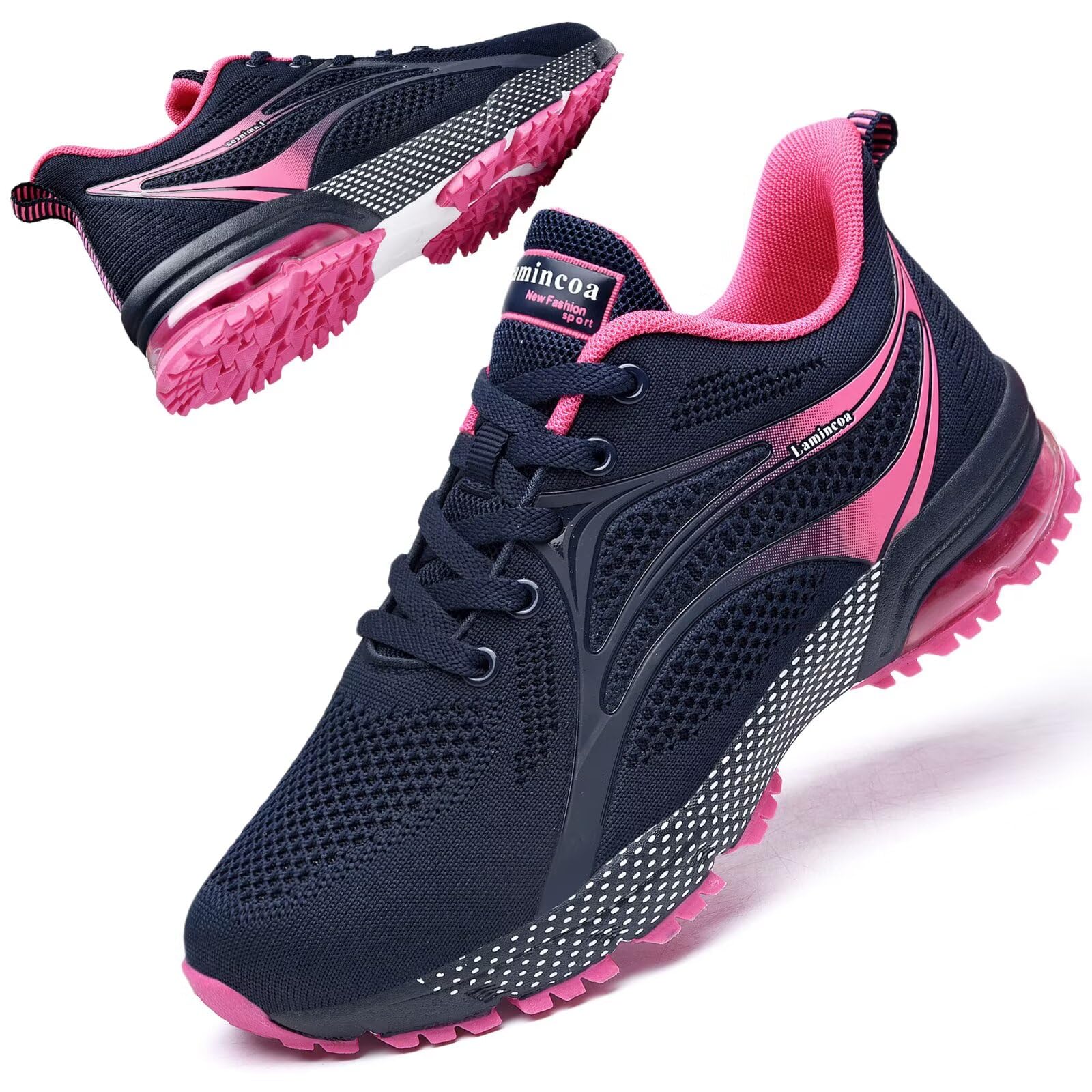 Womens Running Shoes Non Slip Tennis Walking Shoe Women Mesh Cushion Sneakers for Gym Wor…