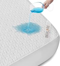BEDLORE Mattress Protector 180 x 200 cm, Waterproof Mattress Protector Cover 40 cm with Elastic All Around - Soft and Breathable Fitted Sheet, Oeko-TEX Certified, Mattress Protector White