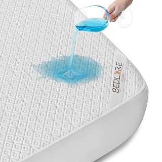 BEDLORE Matratzenschoner 180x200 cm - Wasserdichter & geräuscharmer Matratzenbezug mit Tiefenrand (bis 40 cm) - Weiche, atmungsaktive Auflage - Maschinenwaschbar (Weiß) - Amazon product rated Grade A