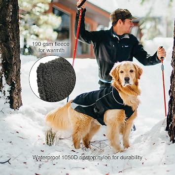 Kurgo North Country Dog Coat, Winter Jacket, Waterproof and Windproof Snow Coat, Reflective Fleece