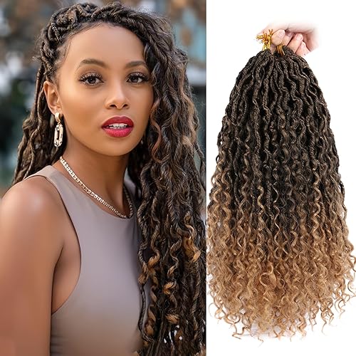 Goddess Locs - Extensiones de cabello de ganchillo para mujeres negras, 18 pulgadas, 6 paquetes de río bohemio de pelo sintético rizado preanudado