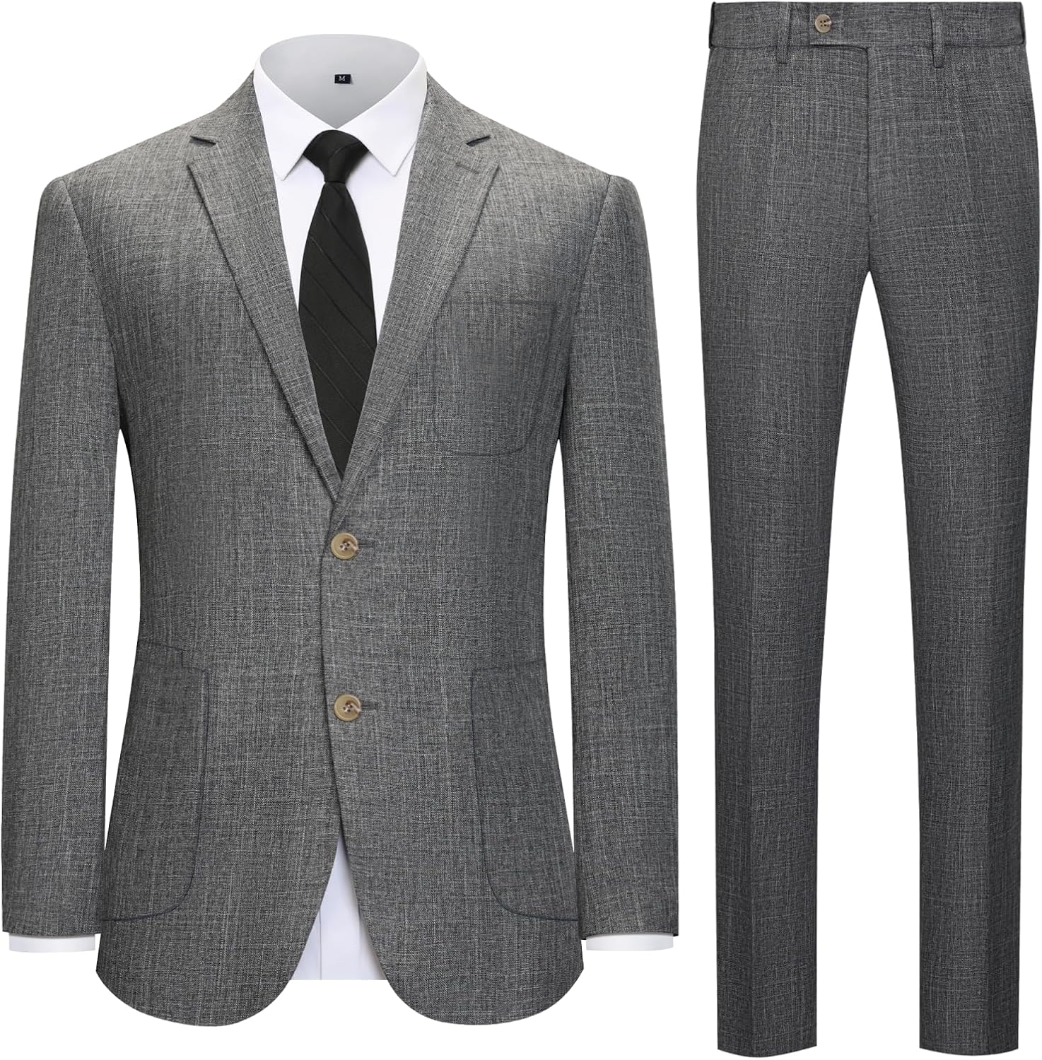 Men's Suit Slim Fit 2 Piece Suits for Wedding Prom Casual Suit Jacket Pants Lightweight Tuxedo Suits - Image 5