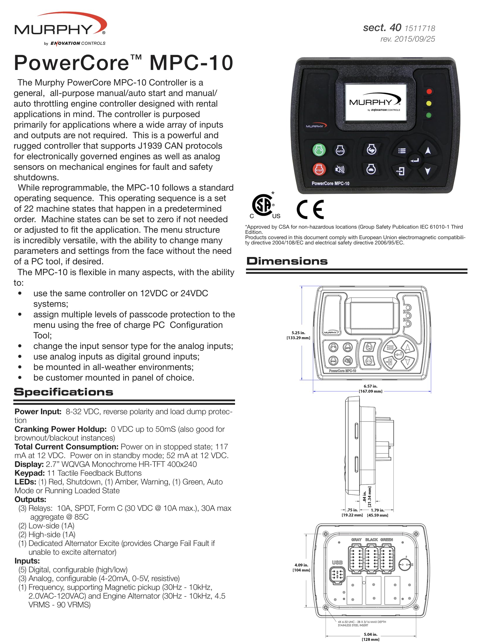 Amazon.com: Murphy by Enovation Controls MPC-10 PowerCore