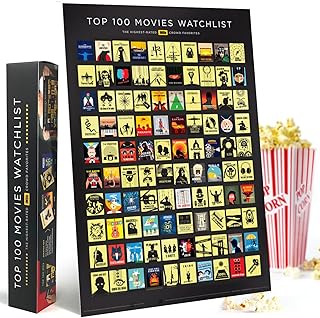 Official IMDb Top 100 Movies Scratch Off Poster | Premium Bucket List - Made in USA | 16.5x23.4 Inches | Unique Gift for M...