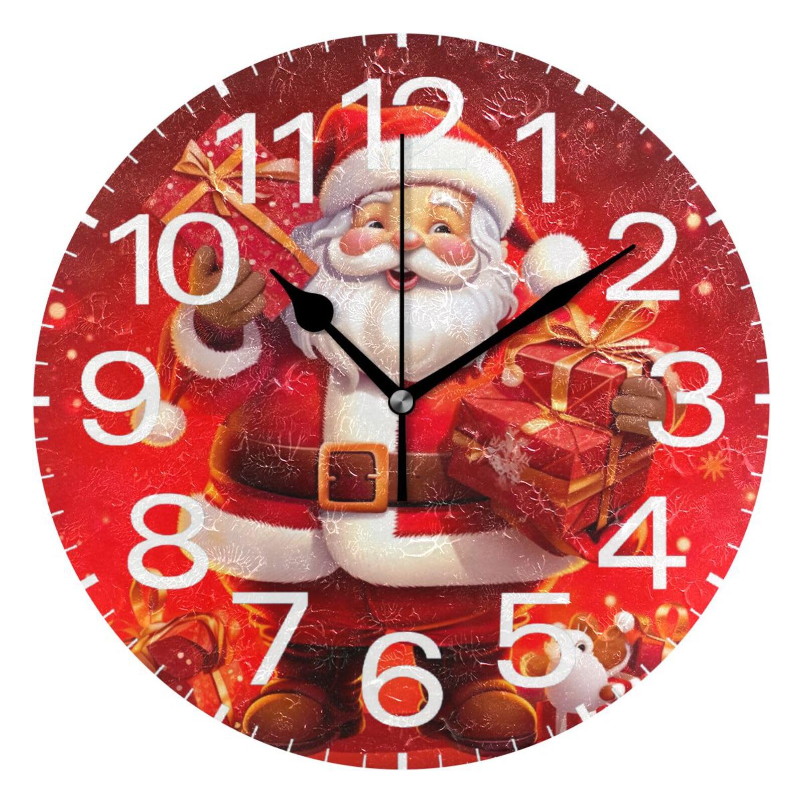 Amazon.com: xigua Christmas Santa Claus Wall Clock, Silent Non