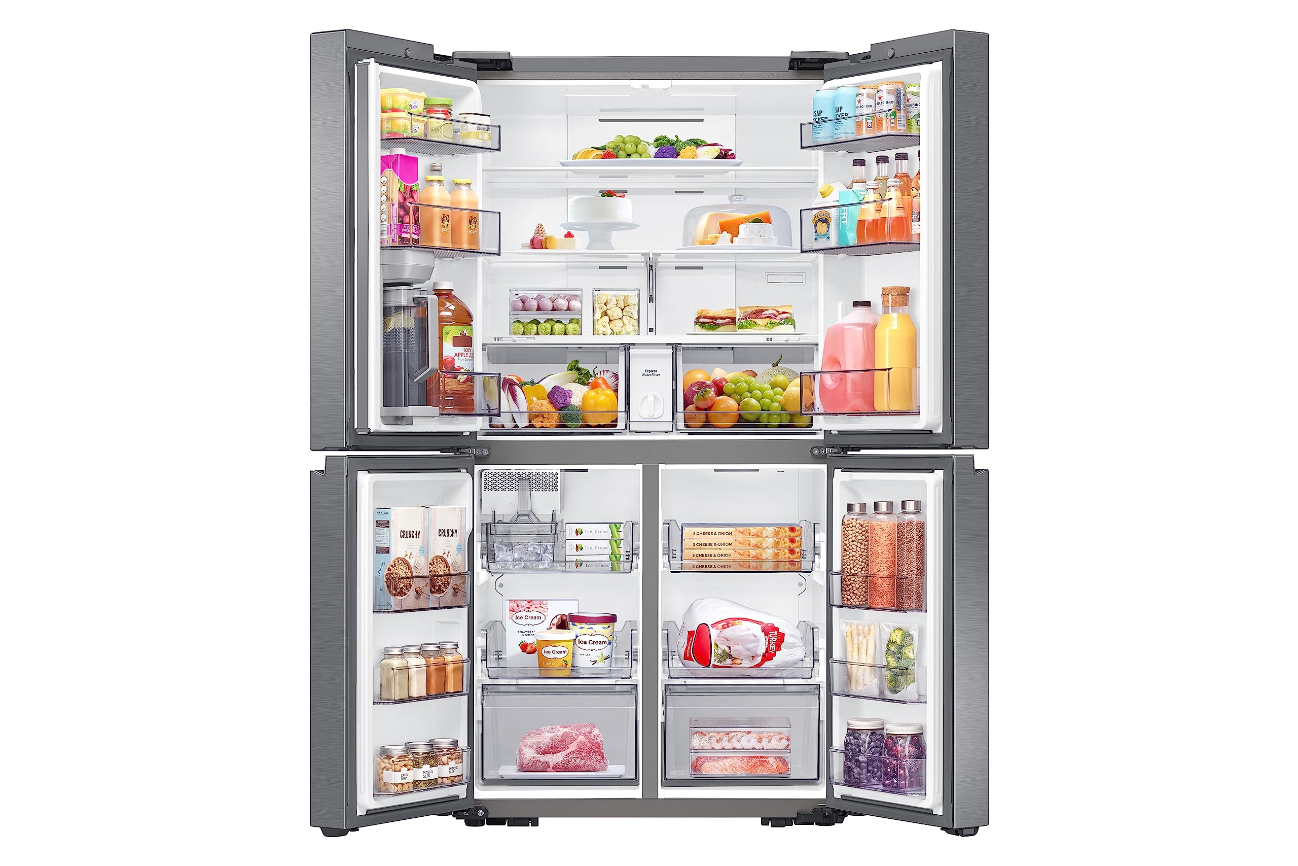 Samsung Frigorifero French Door con congelatore, 178 cm, 649 l, AI Energy Mode (SmartThings), Auto Ice Maker, No Frost+, effetto acciaio inox, RF59C701ES9/EG