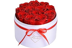 Forever Flower Gift Box: Red Velvet White Edition
