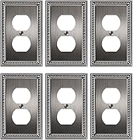 Vista 75 de Paquete de 2 cubiertas de placa de interruptor de luz de doble palanca, cubiertas decorativas de placa de doble interruptor Pearls, placa de pared