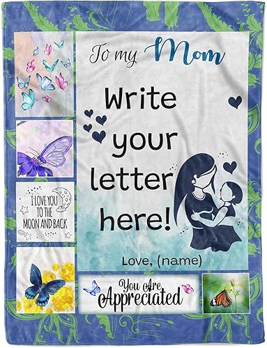 Miniatura 10 de Manta personalizada con letras de vellón, regalo de amor personalizado para mi hija, hijo de parte de mamá, manta de letras escritas a mano para mi