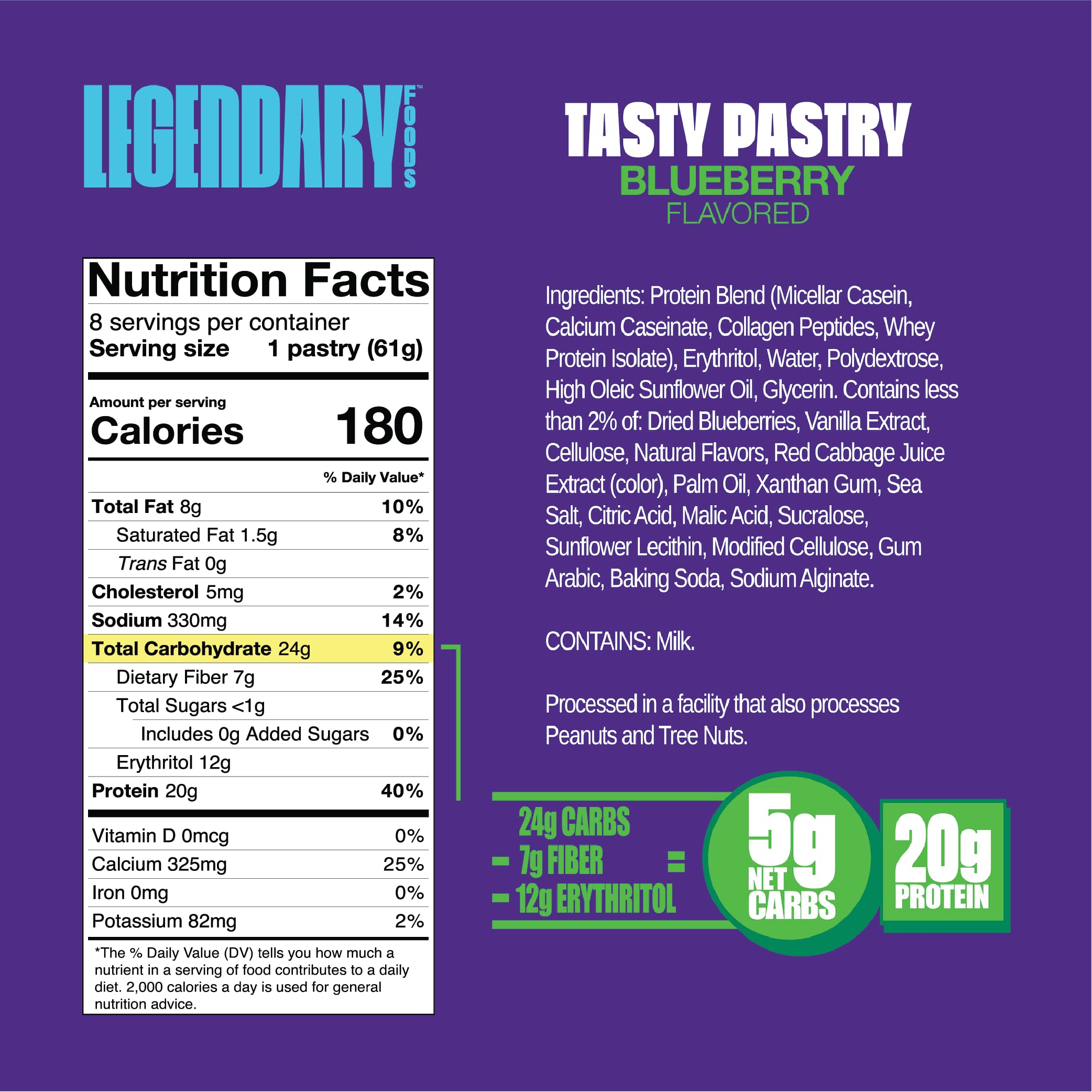 Legendary Foods 20 gr Protein Bar Alternative Tasty Pastry Low Carb