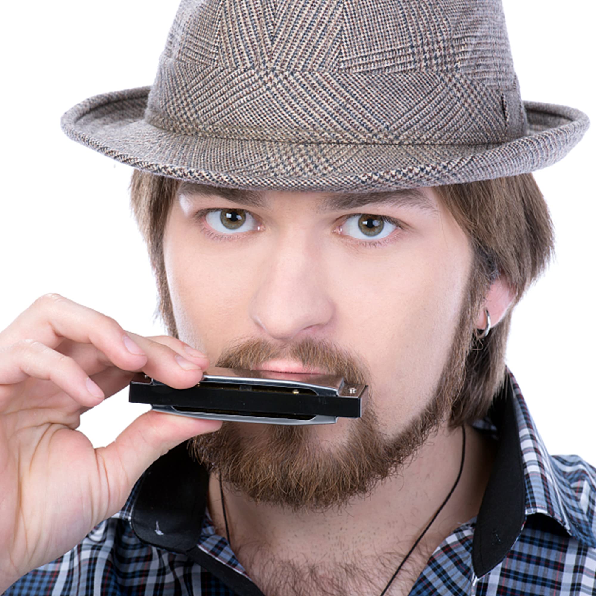 East Top Mundharmonika, Diatonischer Blues Mundharmonika Tonart C 10 Loch 20 Töne T002 mit Etui für Profispieler und Studenten