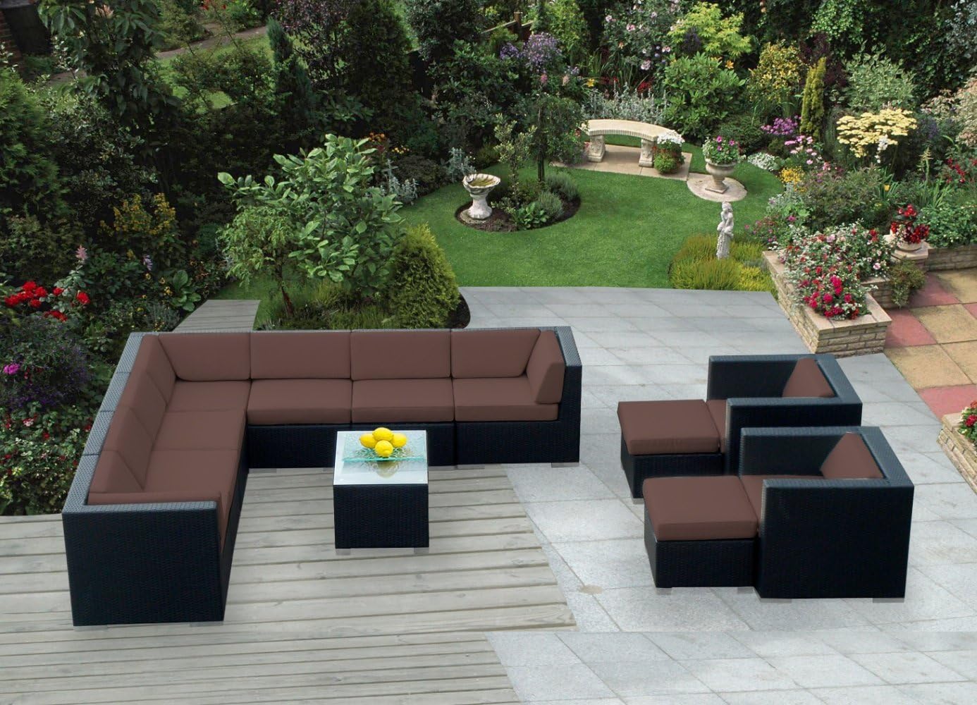 Genuine Ohana Outdoor Patio Sofa Sectional Wicker