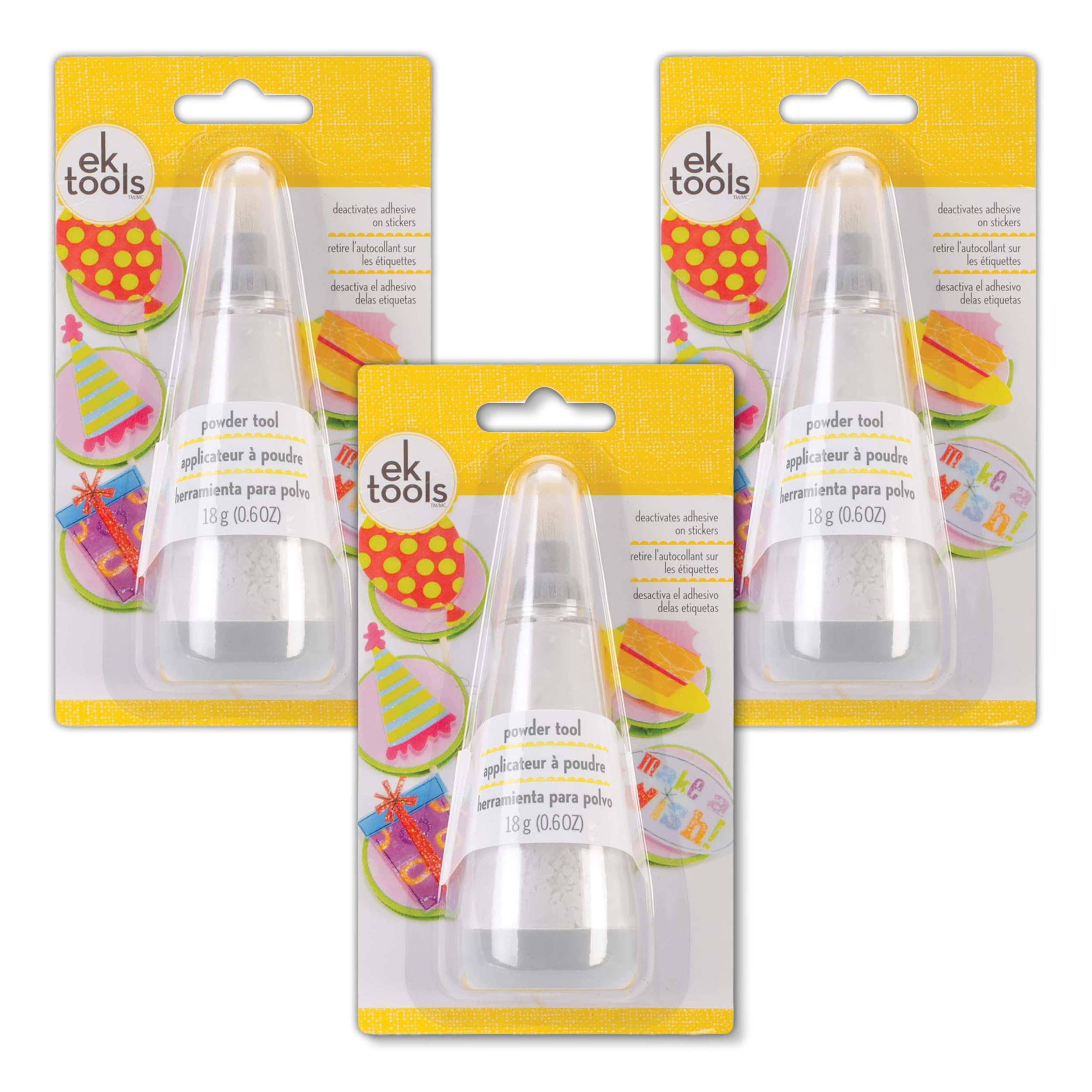 EK Tools Anti-Static Powder Tool – 18g, 3-Pack | Adhesive Deactivator & Embossing Prep Tool | Scrapbooking & Card Making