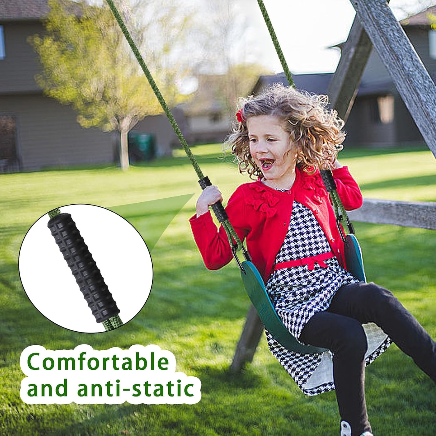 Tree Swing Ropes Heavy Duty, Adjustable Extendable Hammock Hanging Straps for Outdoor Swings Hammock Playground Set Accessories, 3.3Ft(40") of 2Pack, Green 2 81fAbQgKo+L. AC SL1500