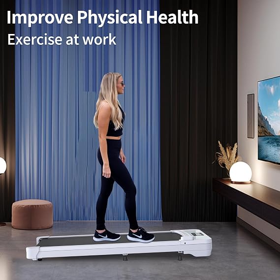 Walking Pad 2 in 1 Under Desk Treadmill, 2.5HP Low Noise Walking Pad Running Jogging Machine with Remote Control for Home Office, Lightweight Portable Desk Treadmill Installation Free