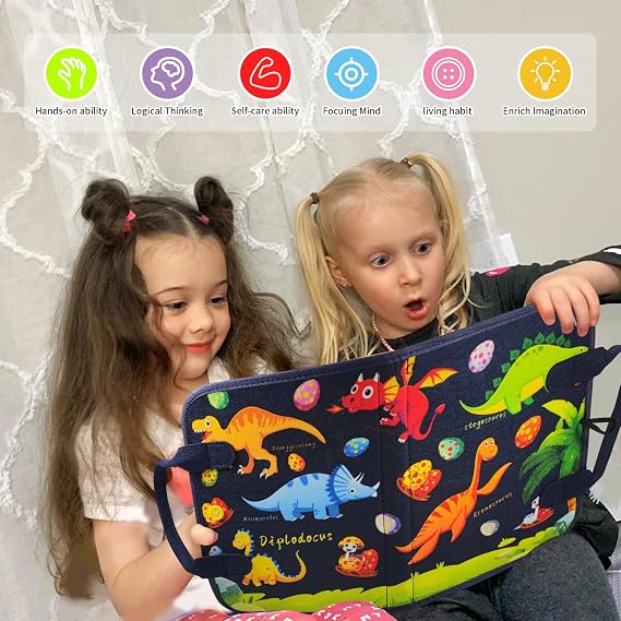 LearnToy Montessori Busy Board for Toddlers 3-5 Years, Preschool Learning & Travel Toy, Fine Motor Skills Educational Sensory Development Board for Kids