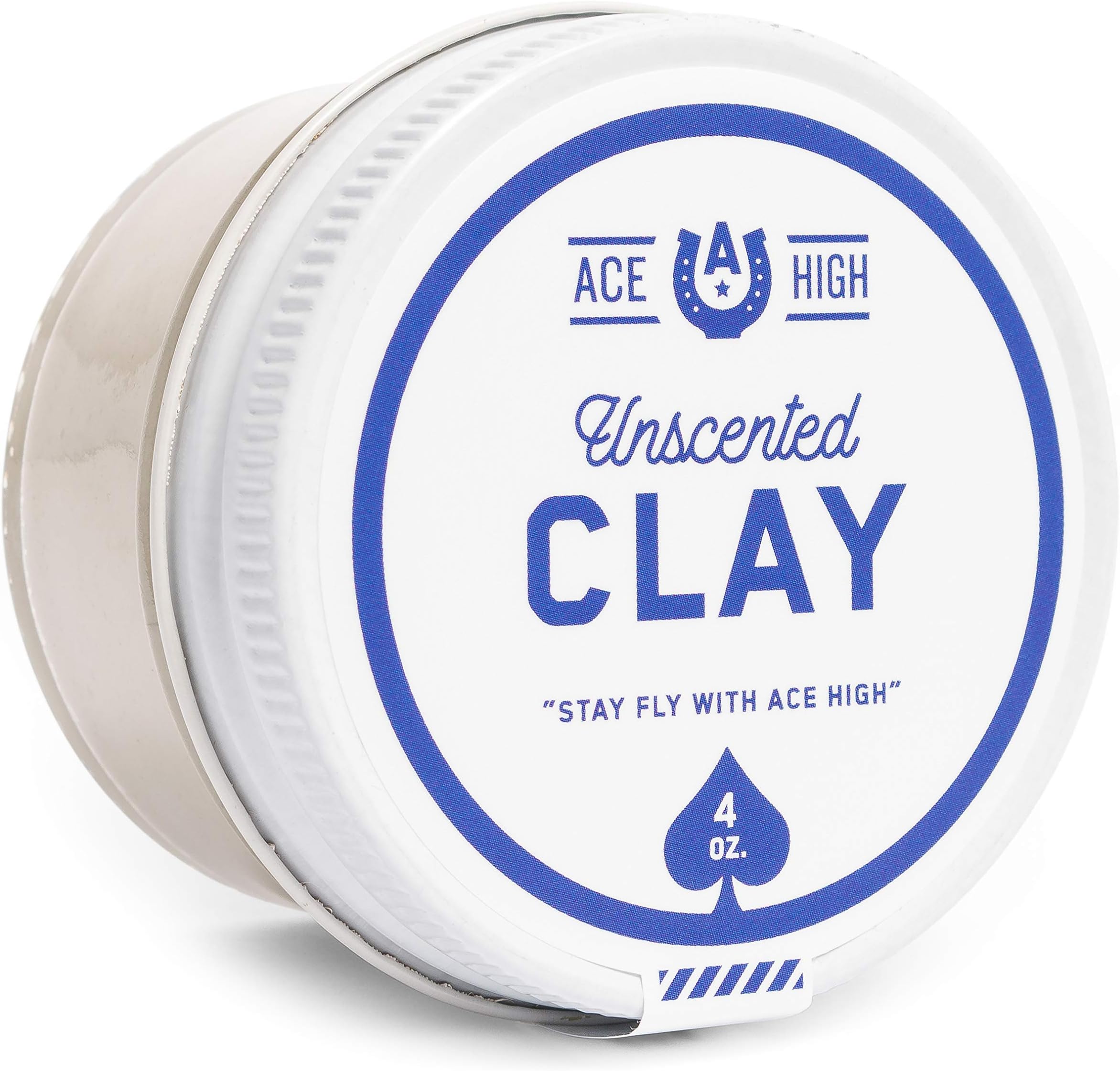 ace high Unscented Hair Clay, Strong Hold, Satin to Matte Finish, Adds Texture and Thickness, 4oz