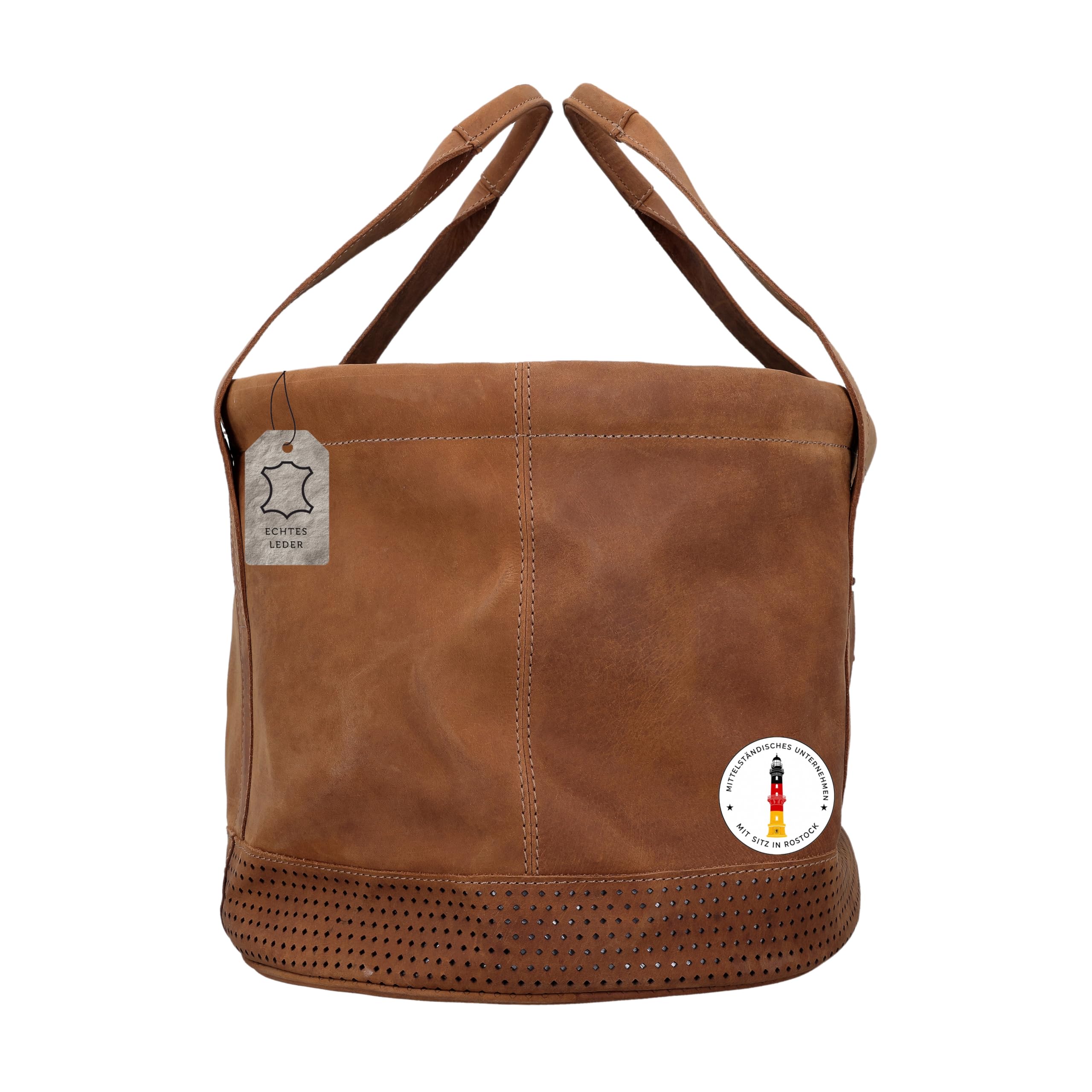 Gusti Fahrradkorb Leder - Egan B. Fahrradtasche Korbtasche abnehmbar Korb Henkeltasche Picknickkorb Lenkertasche mit Canvas Beige kompatibel mit KlickFix ohne Adapter